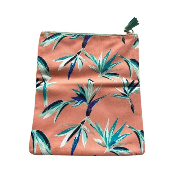 Rachel Pally Reversible Floral Clutch Pink/Green Boho Coastal Vacation Tropical - Picture 5 of 11